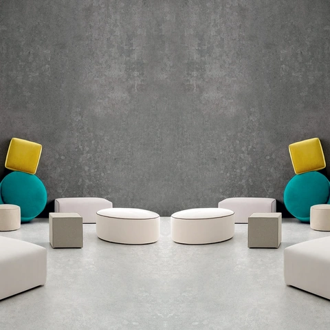 Pouf Collection in tessuto con varie forme di Felis