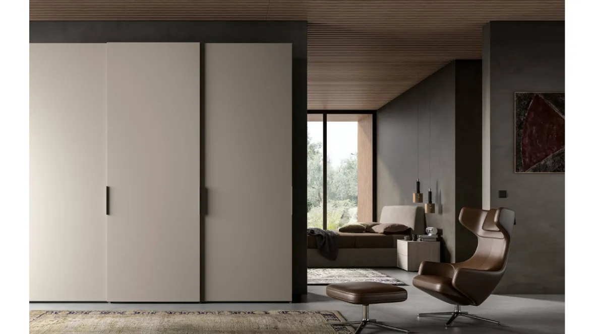 Armadio con ante scorrevoli Easy 17 Visone di Trentanove