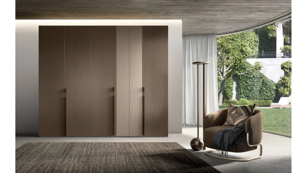 Armadio con ante battenti N10 Metal Bronzo e Metal Nickel di Trentanove