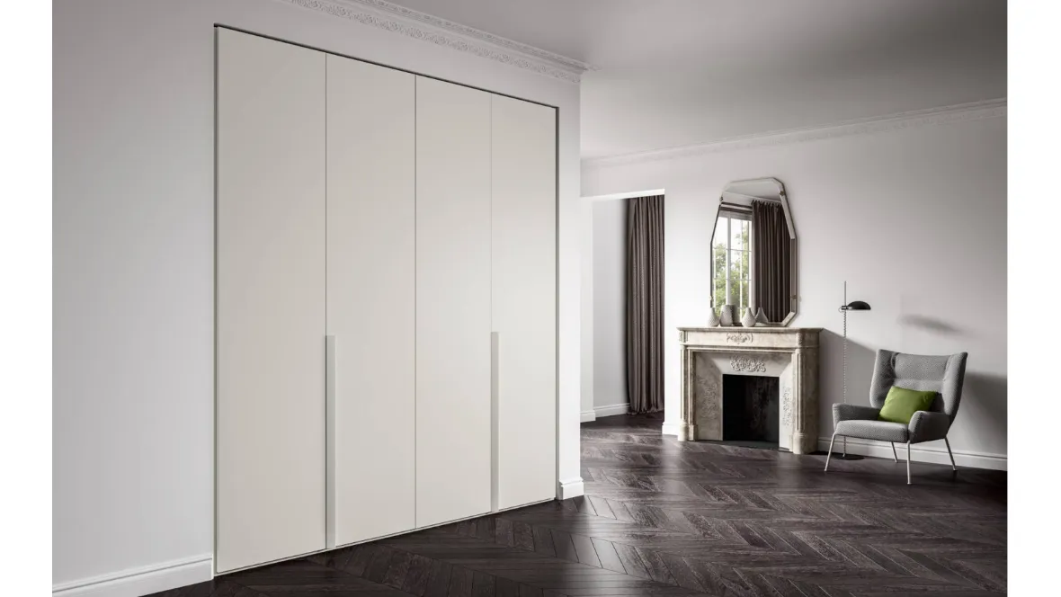 Armadio con ante battenti Power 33 laccato Grigio di Trentanove