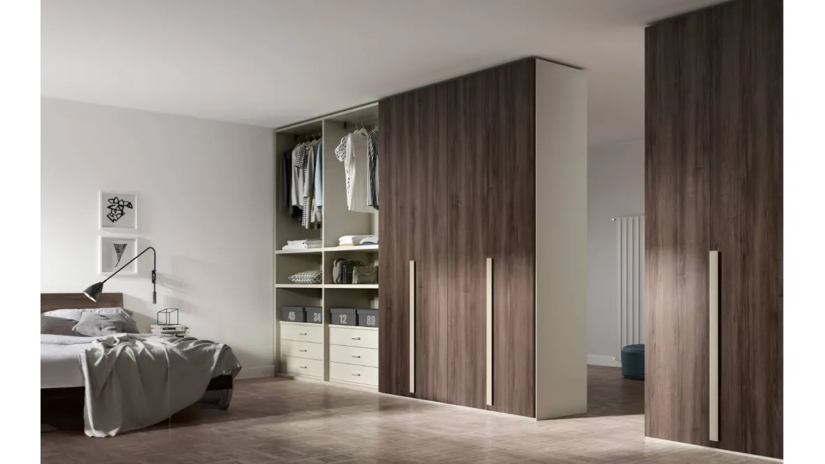 Armadio con ante battenti Power 34 Rovere Cotto e Corda di Trentanove