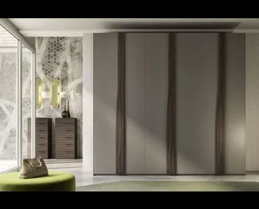 Armadio con ante battenti finitura grey e olmo dark Quadro Infinity di S75
