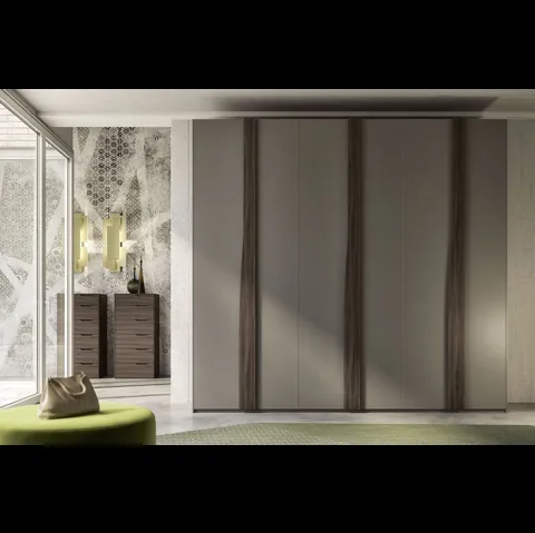 Armadio con ante battenti finitura grey e olmo dark Quadro Infinity di S75
