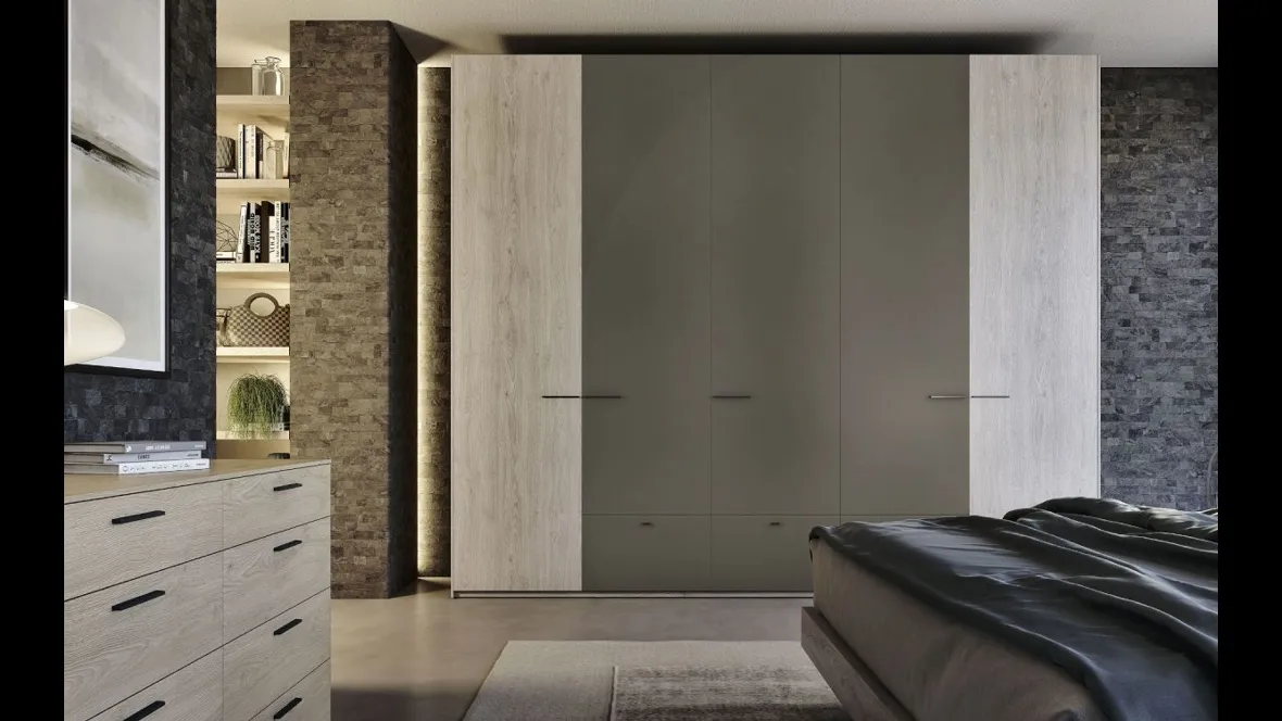 Armadio con ante battenti finitura fumé Quadro di S75