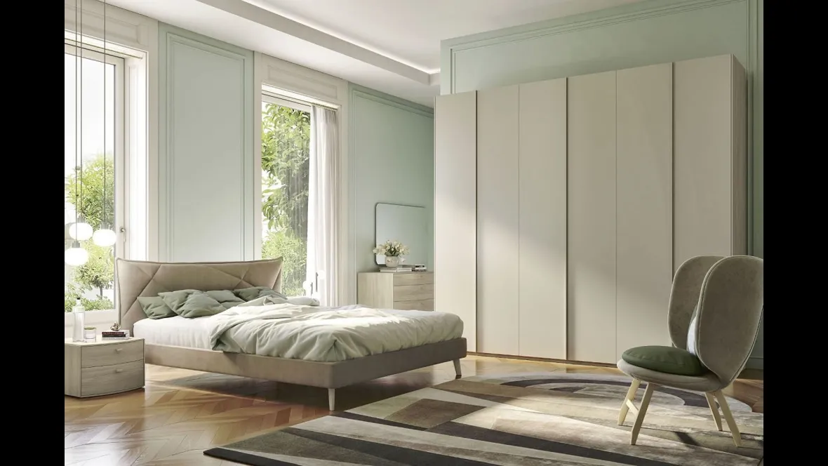 Armadio con ante battenti Quadro Steel finitura beige di S75