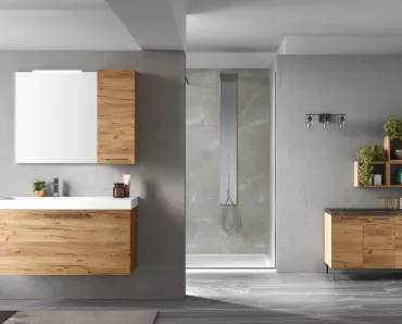 Mobile da Bagno sospeso in melaminico Rovere Cortina 46 08 di Arcom