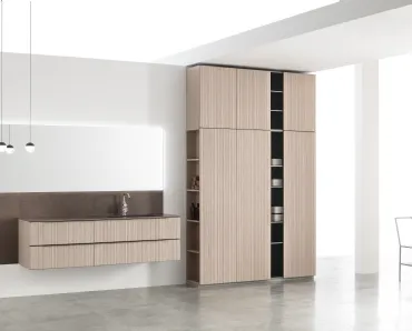 Mobile da Bagno sospeso in melaminico finitura Riga sbiancato Rail 02 di Arcom