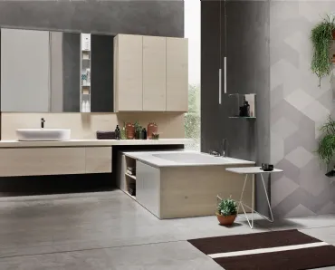 Mobile da Bagno sospeso in Rovere Soul 03 di Arcom