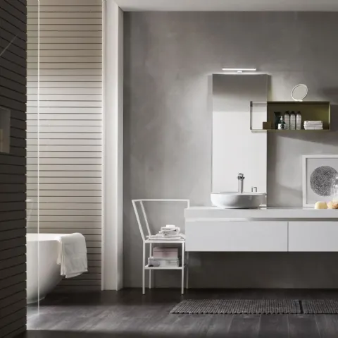 Mobile da Bagno sospeso in Frassino Bianco E-Gò 61 di Arcom