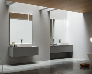 Mobile da Bagno sospeso Rovere laccato Grafite opaco Pollock 01 di Arcom