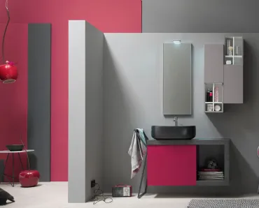 Mobile da Bagno sospeso laccato opaco E-Ly 54 di Arcom