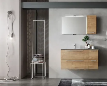 Mobile da Bagno sospeso in melaminico Rovere E-Ly 81 di Arcom