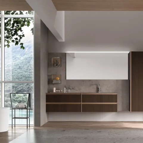 Mobile da Bagno sospeso in legno Shape 05 di Arcom