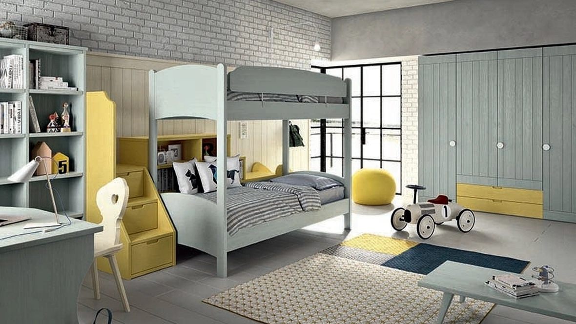 Cameretta con letto a castello N24 Nuovo Mondo di Scandola