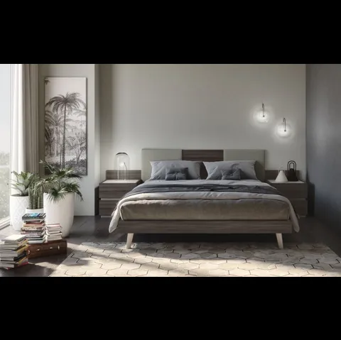 Comodino in finitura olmo e beige Cuby di S75