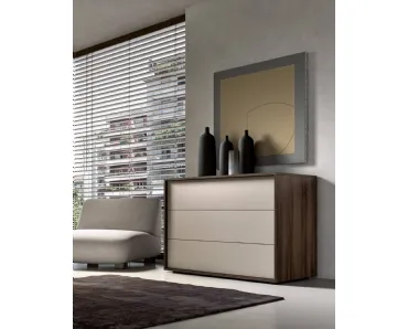 Comò Sky Push frontali laccato opaco Corda e top Rovere Cotto di Trentanove