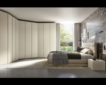 Letto in pelle imbottito con testiera trapuntata Cross Max di S75