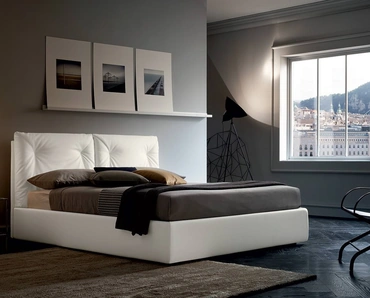 Letto in pelle con testiera Edgar di Felis