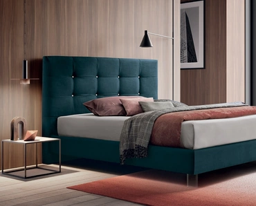 Letto in tessuto imbottito con testiera importante Dennis di Felis