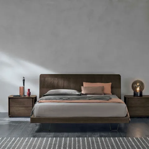 Letto in Rovere con decoro rigato Frame di Tomasella