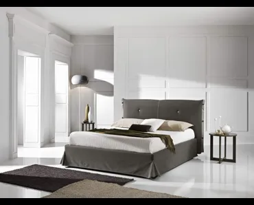 Letto Gaudì in tessuto con testiera imbottita di MaxHome