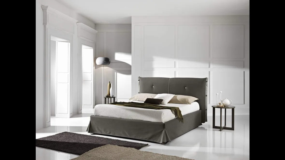 Letto Gaudì in tessuto con testiera imbottita di MaxHome