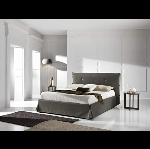 Letto Gaudì in tessuto con testiera imbottita di MaxHome