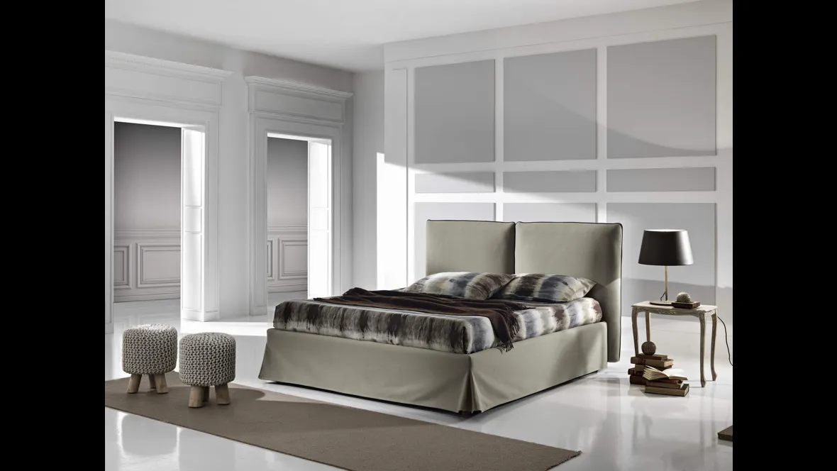 Letto in tessuto con testiera imbottita Kalos di MaxHome
