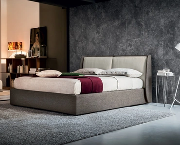 Letto imbottito in tessuto con testiera Kevin di Felis