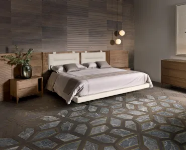 Letto con testiera modulare in legno Leonardo Dynamic di Arte Brotto