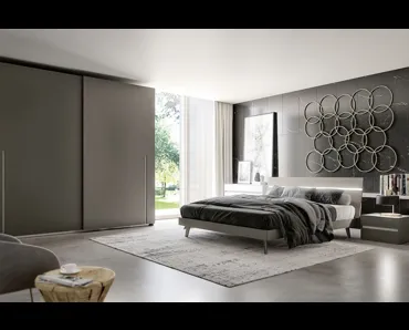 Letto con testiera illuminata Line Led di S75