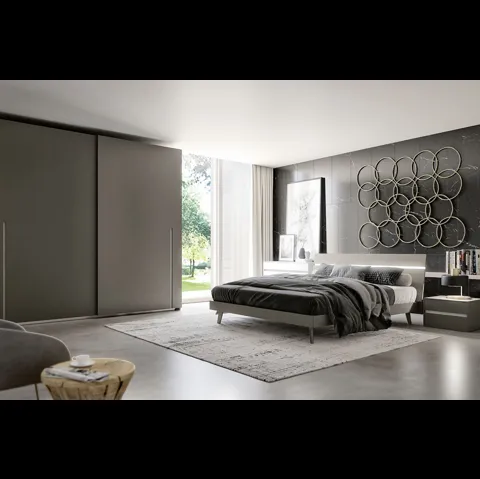 Letto con testiera illuminata Line Led di S75