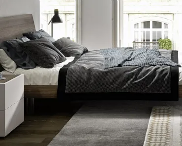 Letto matrimoniale in essenza legno con testiera sagomata Vico di Mab