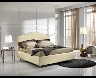 Letto con testiera sagomata in tessuto imbottito Bellini di MaxHome