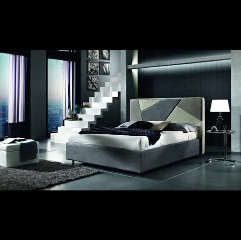 Letto in tessuto con testiera trapuntata Loft di MaxHome
