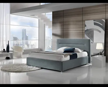 Letto matrimoniale in tessuto con testiera Rum di MaxHome