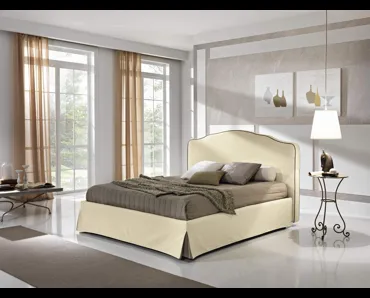 Letto in tessuto con testiera sagomata Zumba di MaxHome