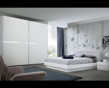 Letto con testiera in tessuto Oasi Bouclè S75