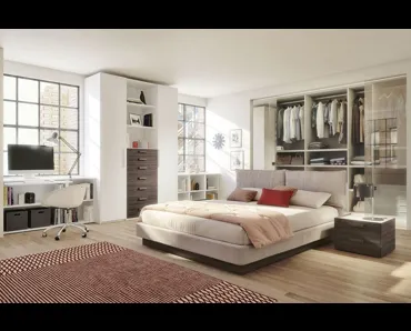 Letto imbottito con testiera Relax di S75