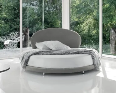 Letto rotondo di design in tessuto Kaleido di Rigosalotti