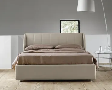Letto in tessuto con box contenitore e testiera Riviera di Rigosalotti