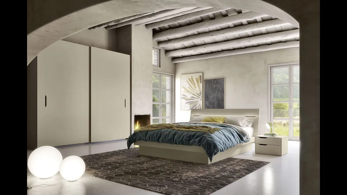 Letto matrimoniale con testiera illuminata a Led Street Led di S75