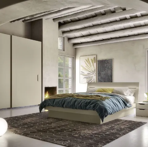 Letto matrimoniale con testiera illuminata a Led Street Led di S75