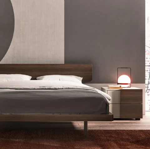 Letto in essenza legno Mild con testiera Urban di Mab