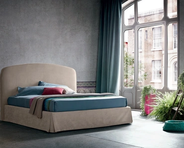 Letto in tessuto con testiera arrotondata Vern di Felis