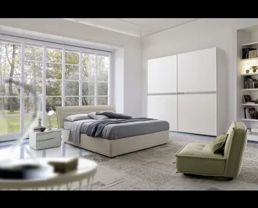 Letto imbottito con rivestimento in tessuto sfoderabile Voilà Thaiti di S75