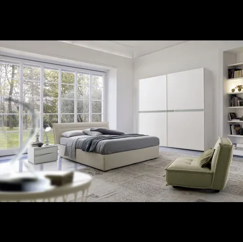 Letto imbottito con rivestimento in tessuto sfoderabile Voilà Thaiti di S75
