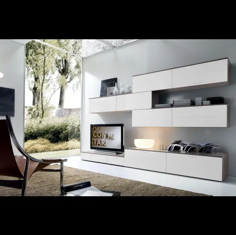 Parete Attrezzata Shining Vania finitura bianco lucido di S75