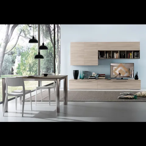 Parete Attrezzata in melaminico olmo light Spot Irma 02 di S75