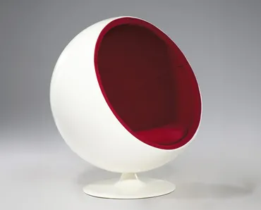 Poltrona Circle in fibra di vetro bianca  e interno in tessuto di Sigerico